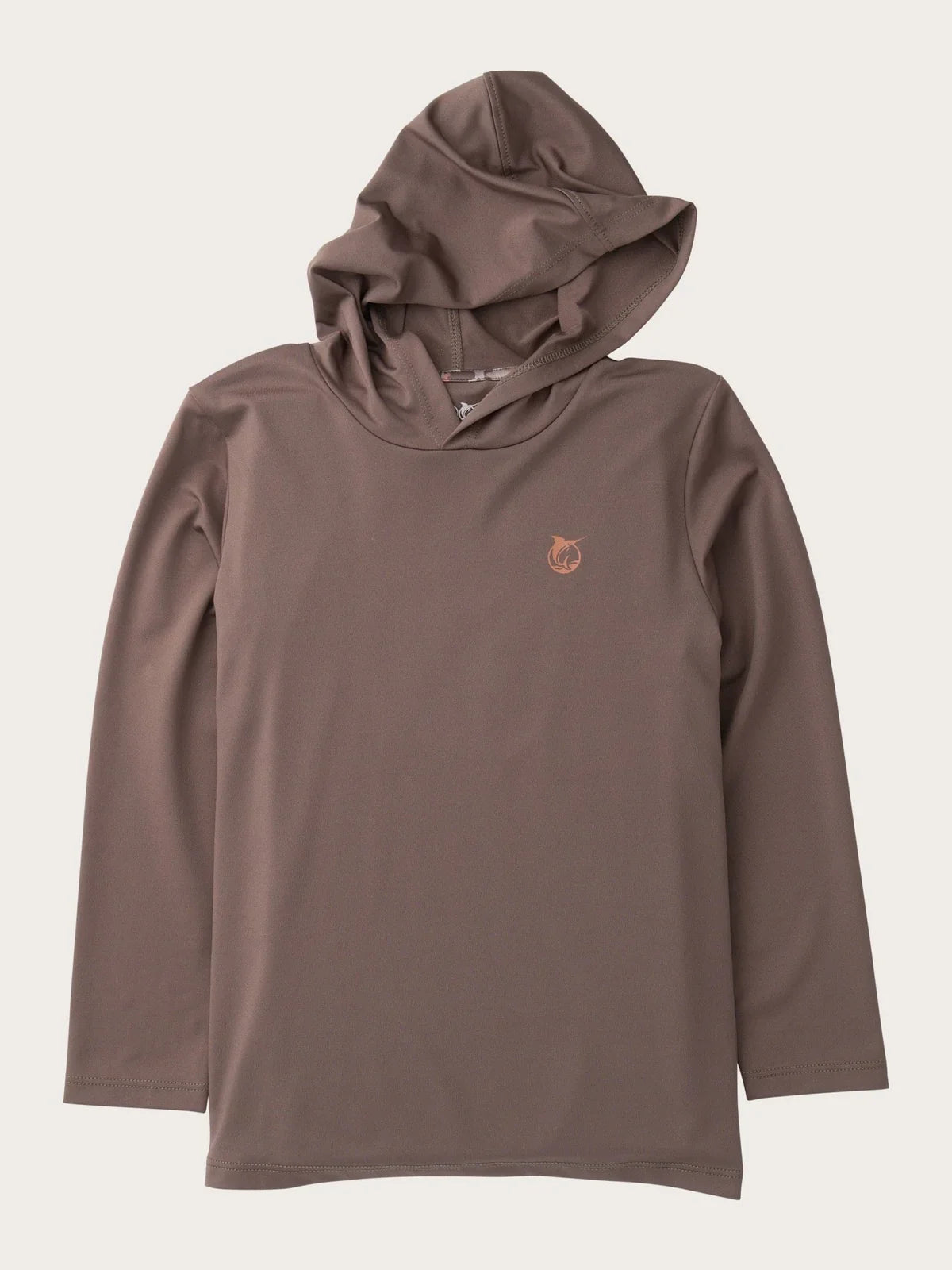 Kids Pro Performance Hoodie T-shirt- Coffee Quartz