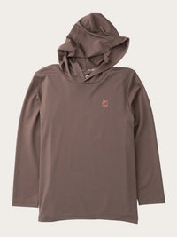 Kids Pro Performance Hoodie T-shirt- Coffee Quartz