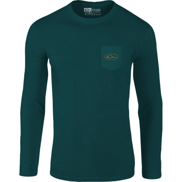 Old School Square L/S Shirt- Green Blue Slate Heather