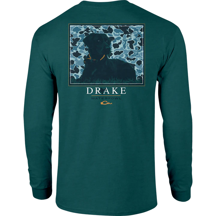 Old School Square L/S Shirt- Green Blue Slate Heather