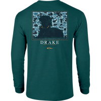 Old School Square L/S Shirt- Green Blue Slate Heather