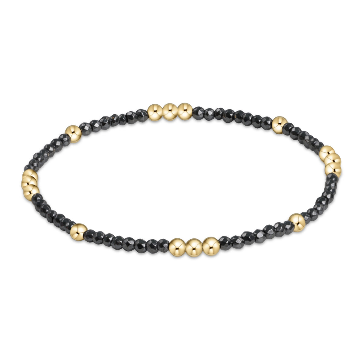 Worthy Pattern 2mm Bead Bracelet - Faceted Hematite