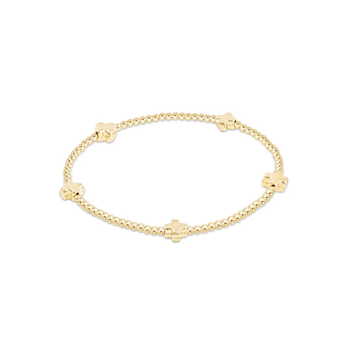 Signature Cross Gold Pattern 2mm Bracelet