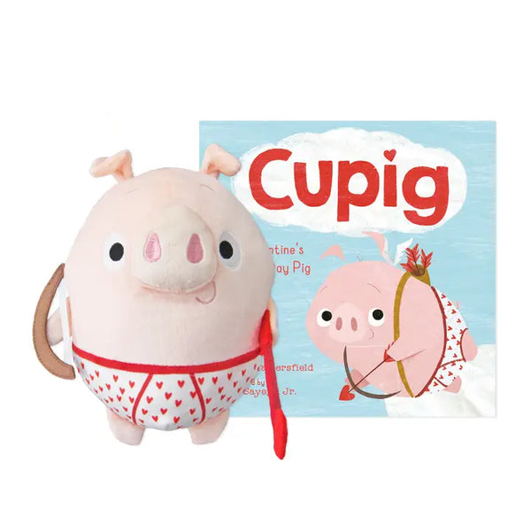 Cupig 9.5" Plush Pig & Hardcover Book Set