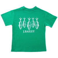 Short Sleeve Logo Tee- Fish on Kelly