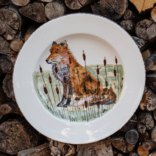 Wildlife Rimmed Platter- Fox