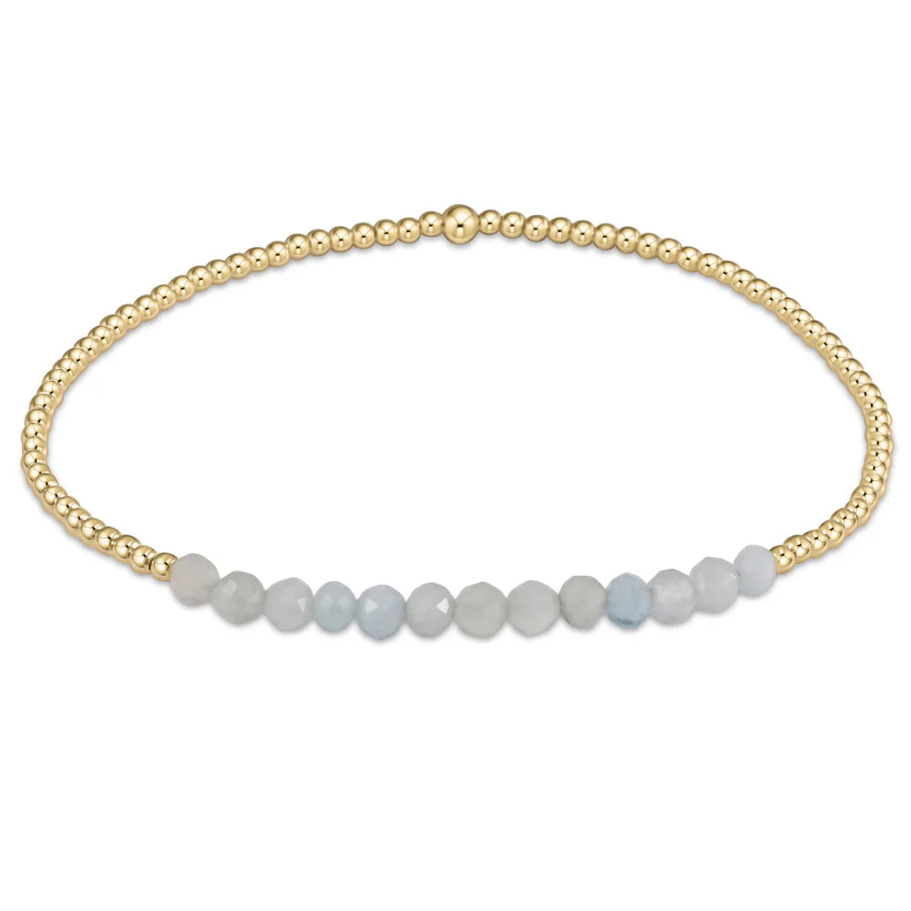 Gold Bliss 2mm Bead Bracelet - Labradorite