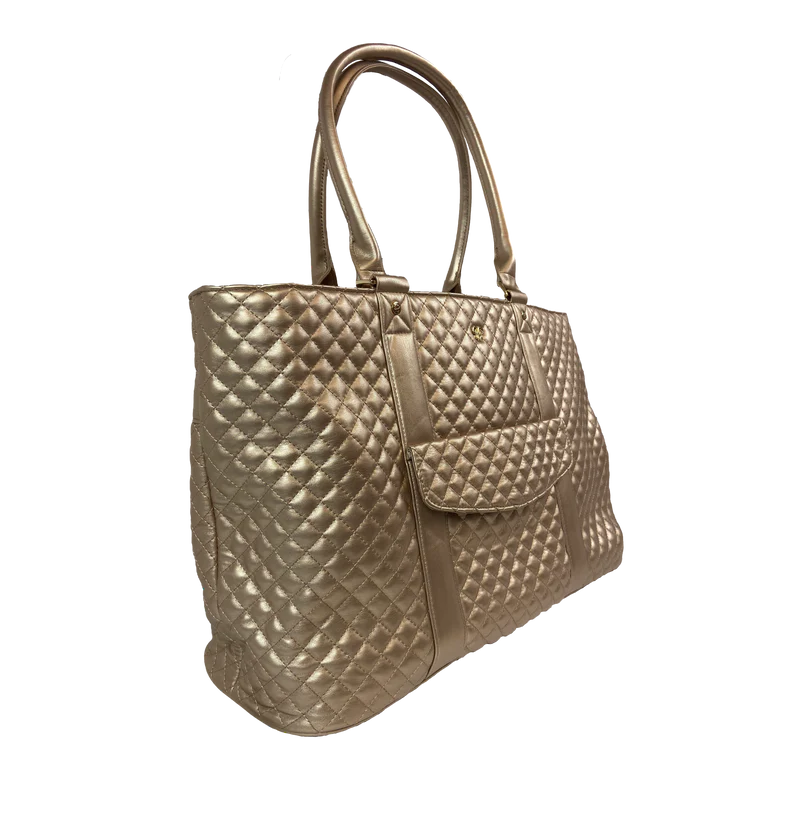 VIP Travel Tote- Gold Quilted