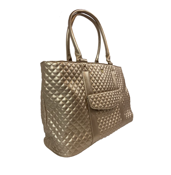 VIP Travel Tote- Gold Quilted