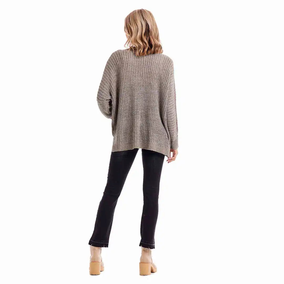 Oscar V-neck Sweater- Gray