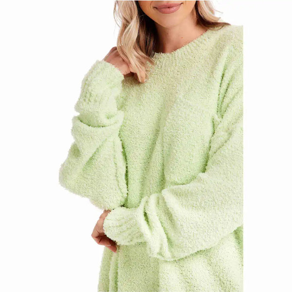 Rome Chenille Sweater- Lime Green