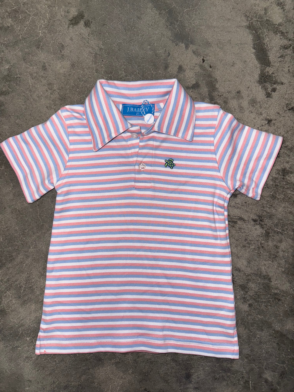 Baby Blue/ Coral Polo