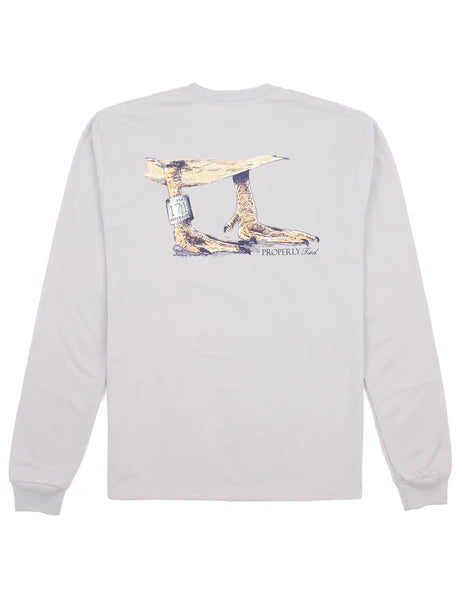 Boy's Baby Duck Band LS Top - Ice Gray
