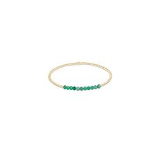 Gold Bliss 2mm Bead Bracelet - Green Onyx