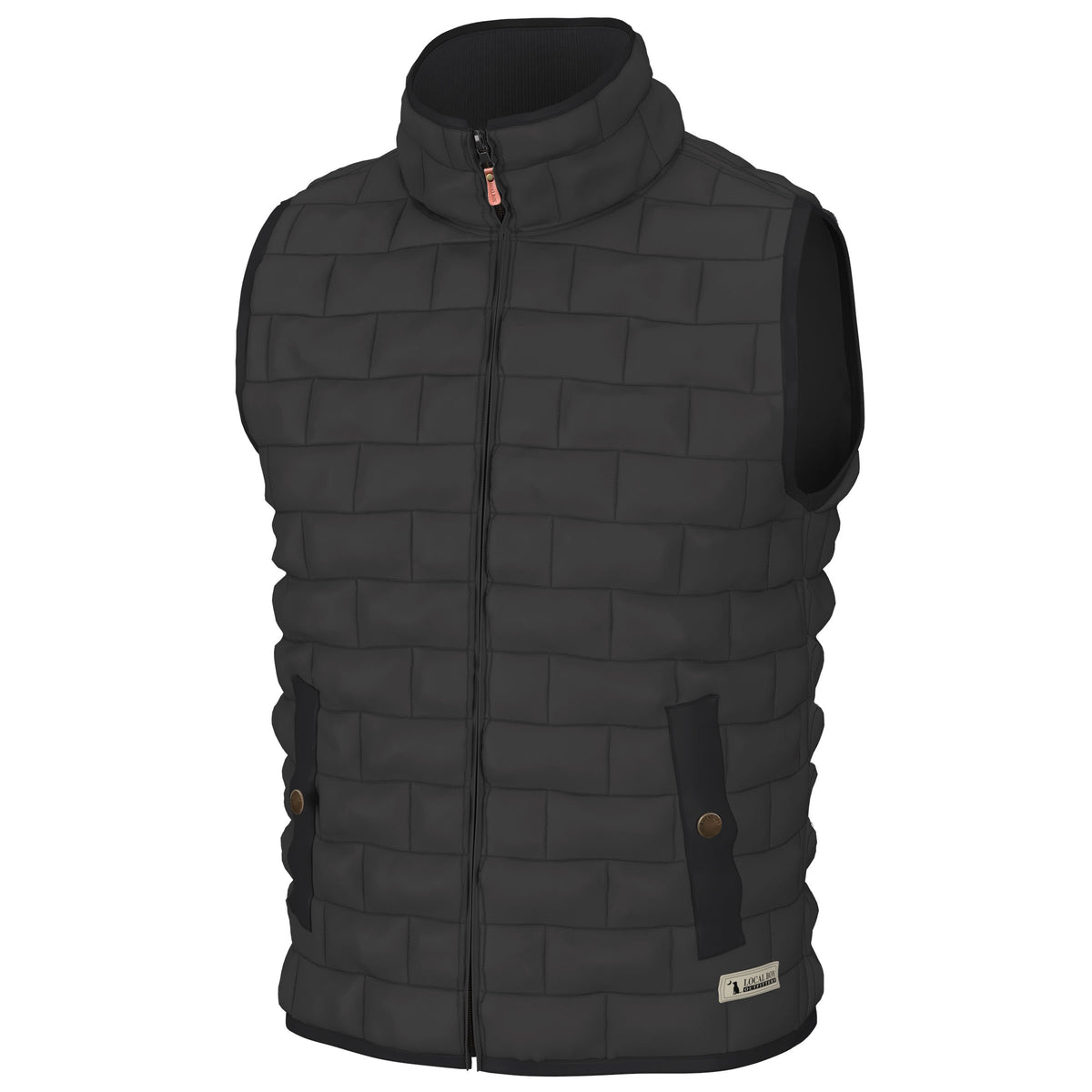 Youth Brick Quilted Vest- Charcoal