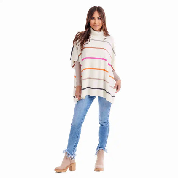 Juno Stripe Poncho- Multi