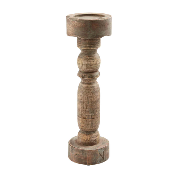 Large Chunky Wood Candleholder