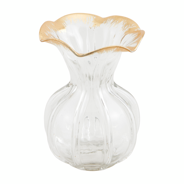 Gold Edge Ruffle Vase - Large