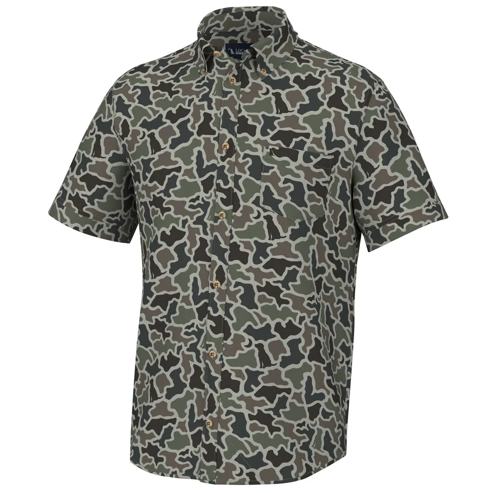 Low Country Button Down- Dog & Moon Camo