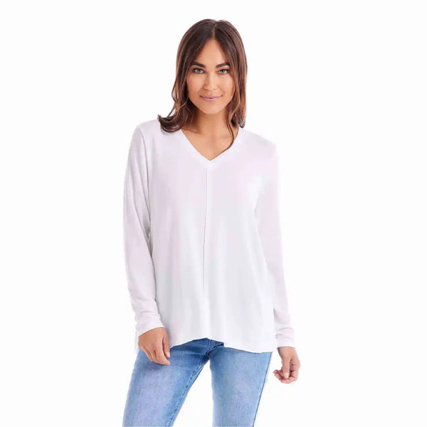 Dempsey Long Sleeve Tee- White