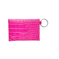 Keychain Wallet : Pink Leather Envelope Card Case