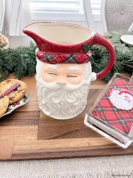 Santa Tartan Guest Towel & Caddy Set