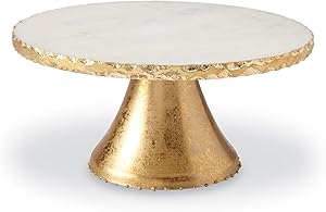 Marble Pedestal Cake Serving Stand - Gold