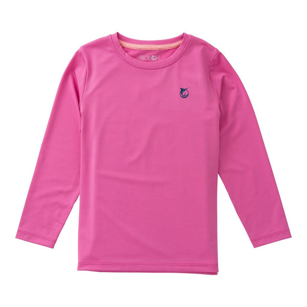 Girls Pro Performance L/S T-Shirt- Phlox Pink