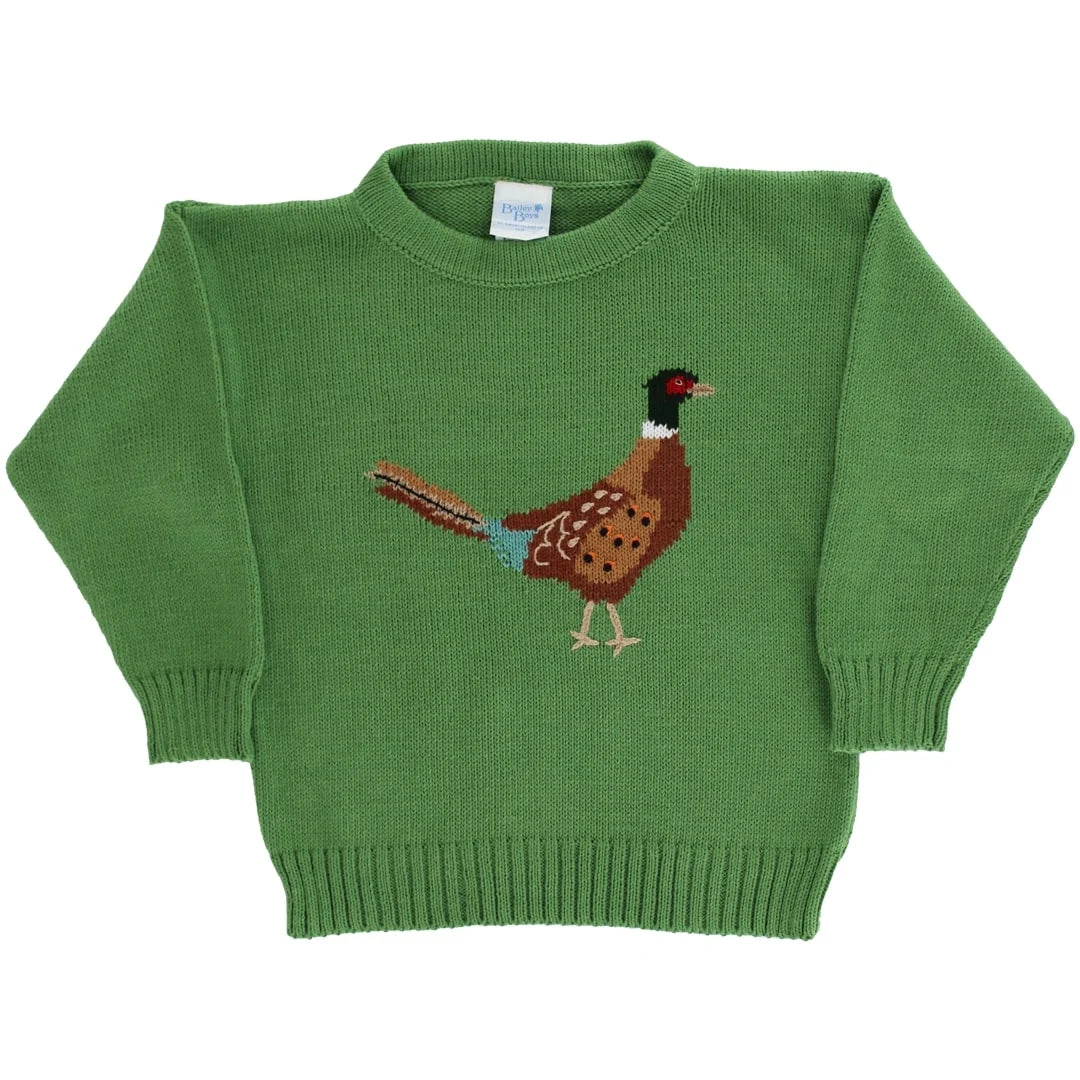 Crew Neck Sweater - Pheasant on Sage