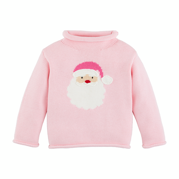 Pink Santa Rollneck Toddler Sweater