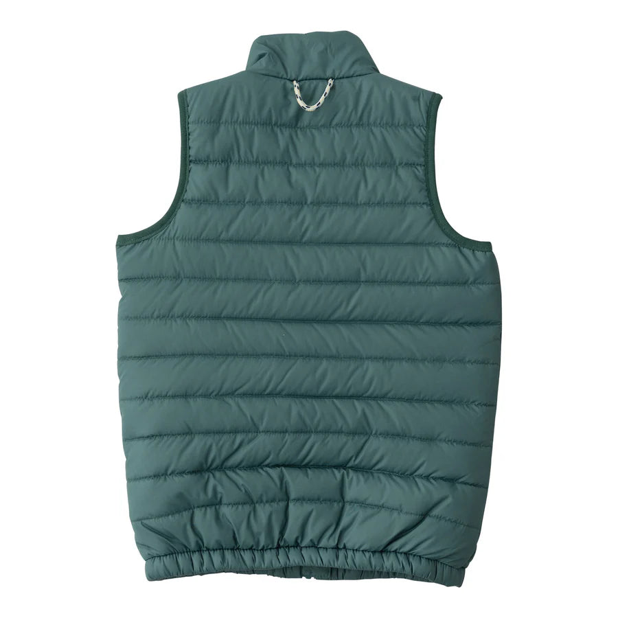 Kid's Puffer Vest - Posy Green w/ Sea Turtle Print Liner