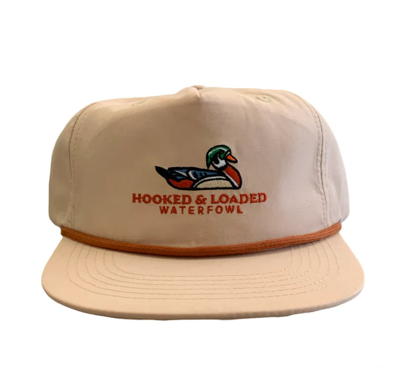 Woodie Waterfowl- Khaki/Rust Rope Hat