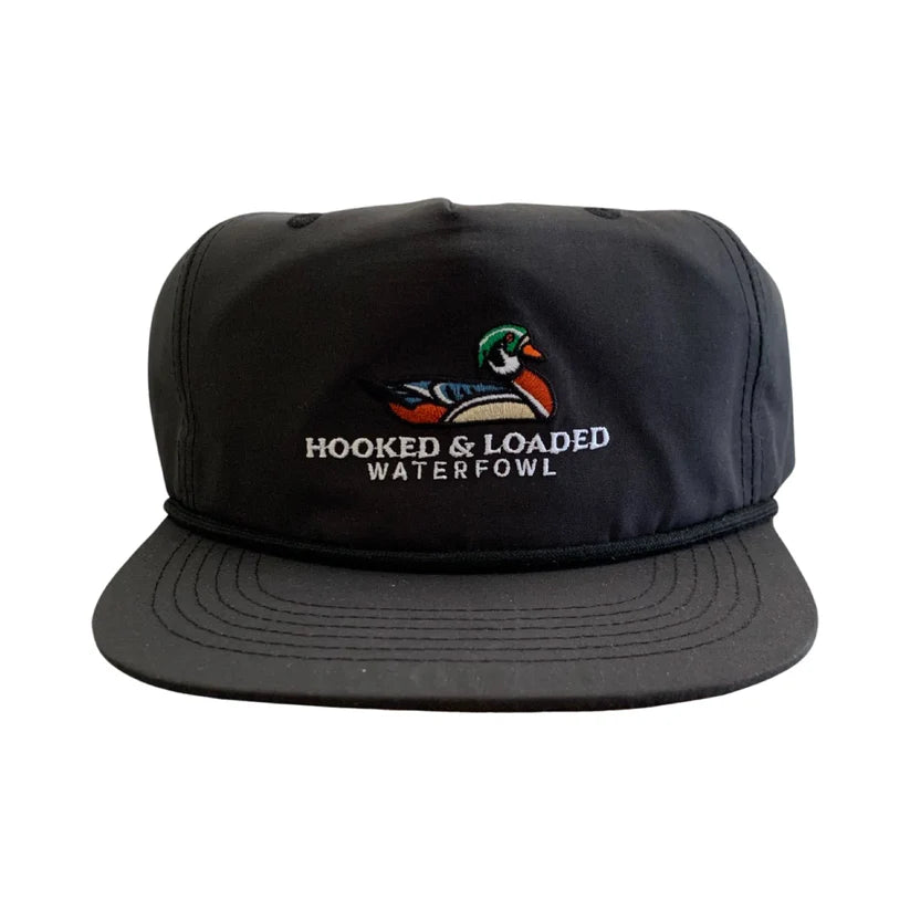 Woodie Waterfowl- All Black Rope Hat