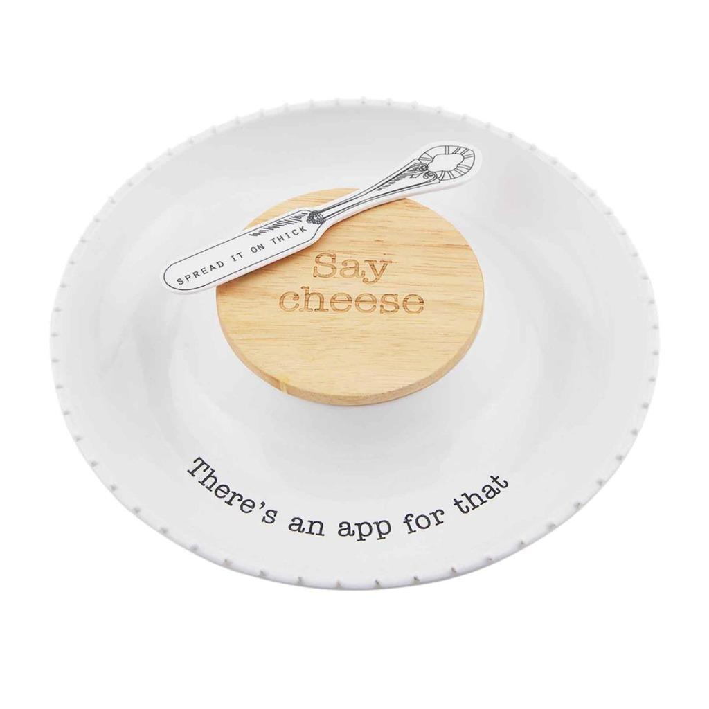 THERE'S AN APP Circa Outdoor Melamine Cheese Tray Cracker Dip Set