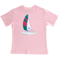 Girls Short Sleeve Logo Tee- Hobie Cat on Pink