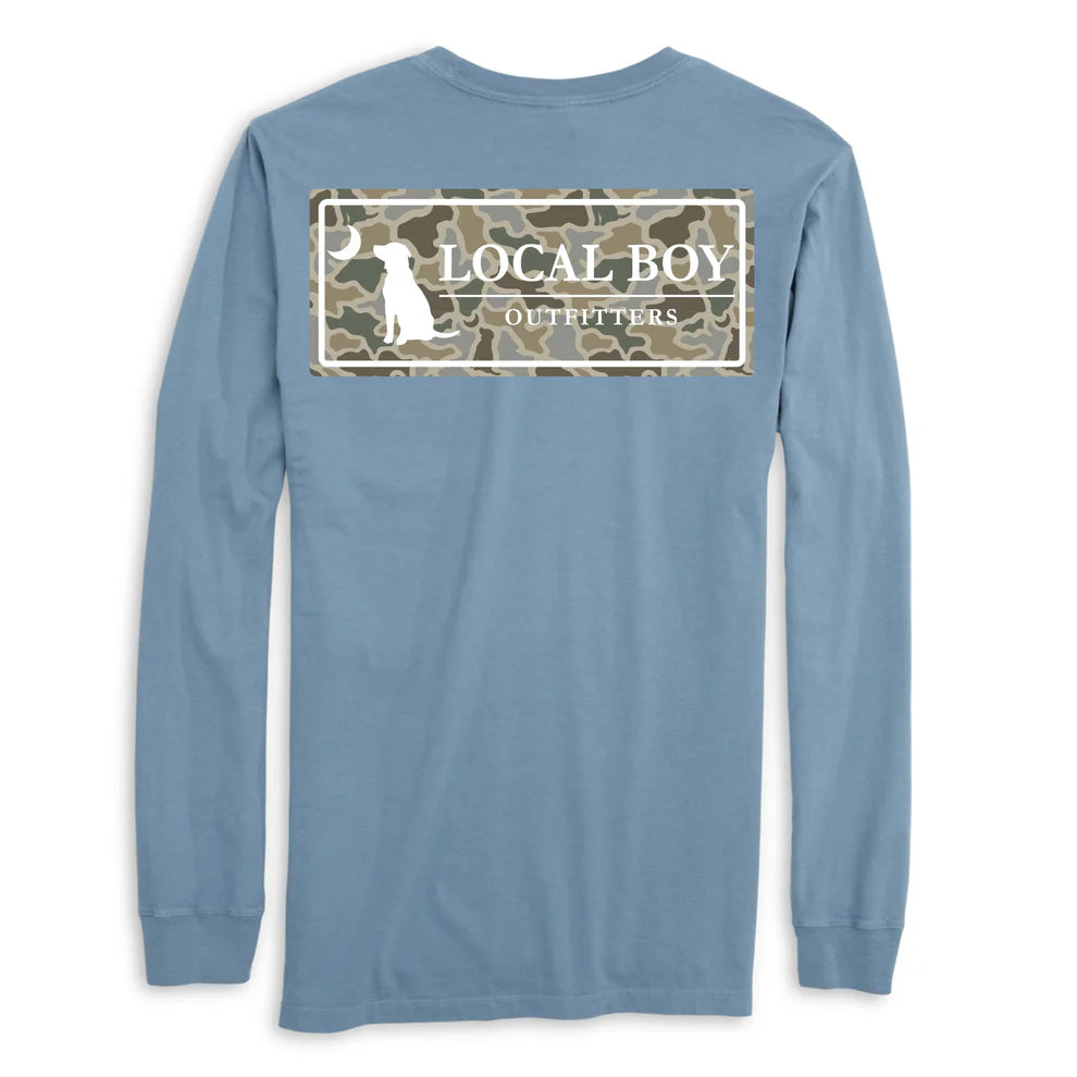Youth Sand Dog and Moon Camo Plate Tee - Slate