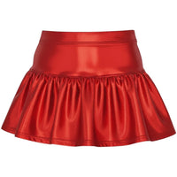 Gathered Metallic Skort - Red