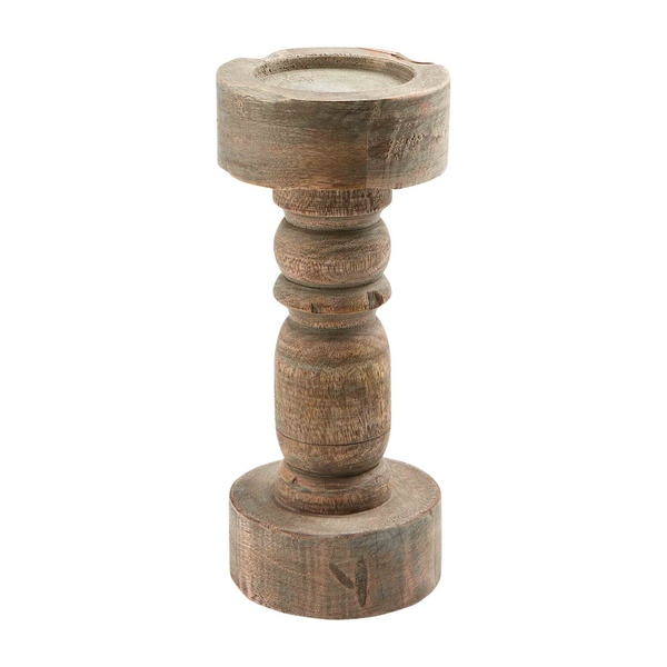 Small Chunky Wood Candleholder