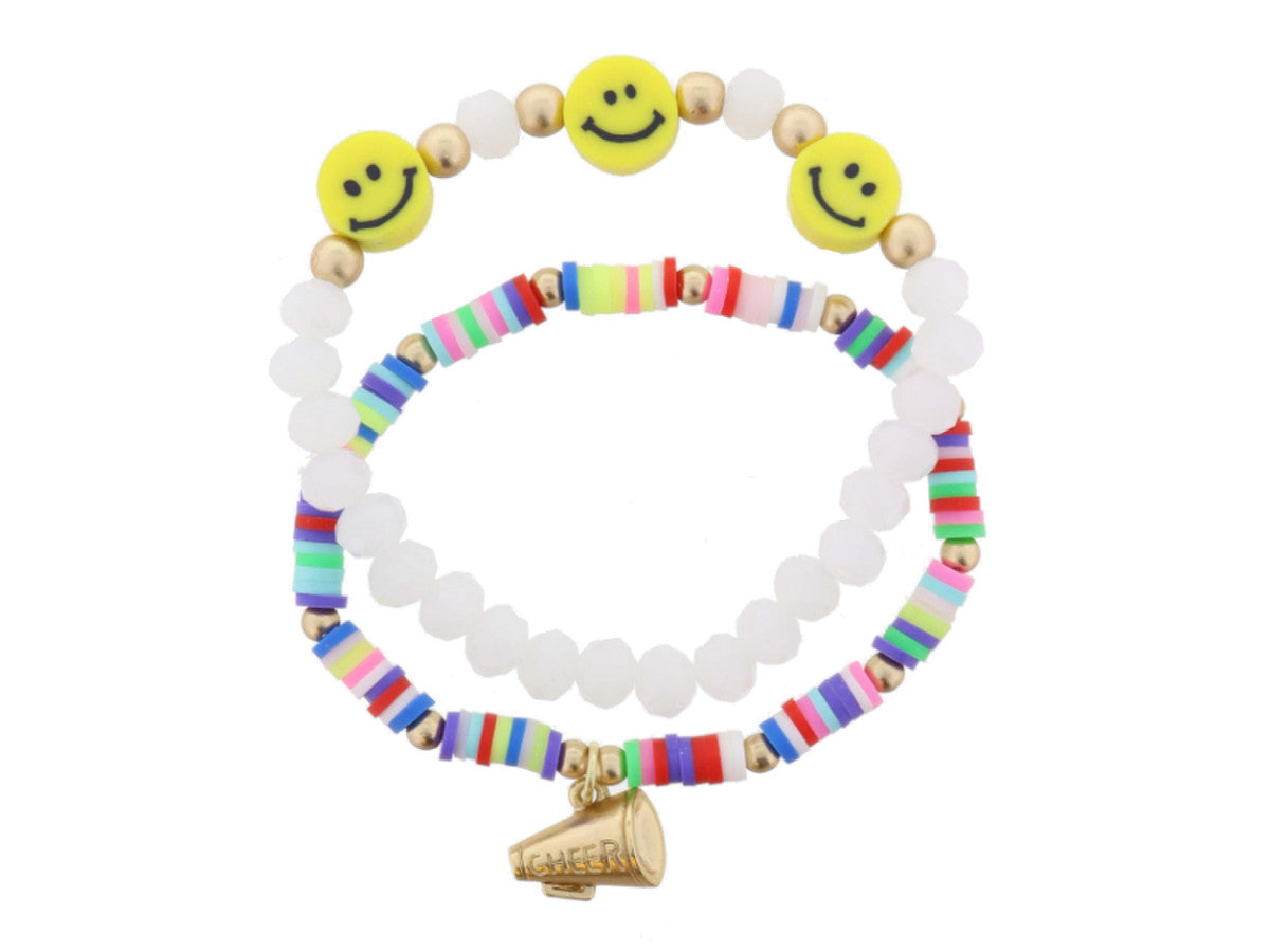 Kids Smiley And Cheer Set Of Two Bracelets