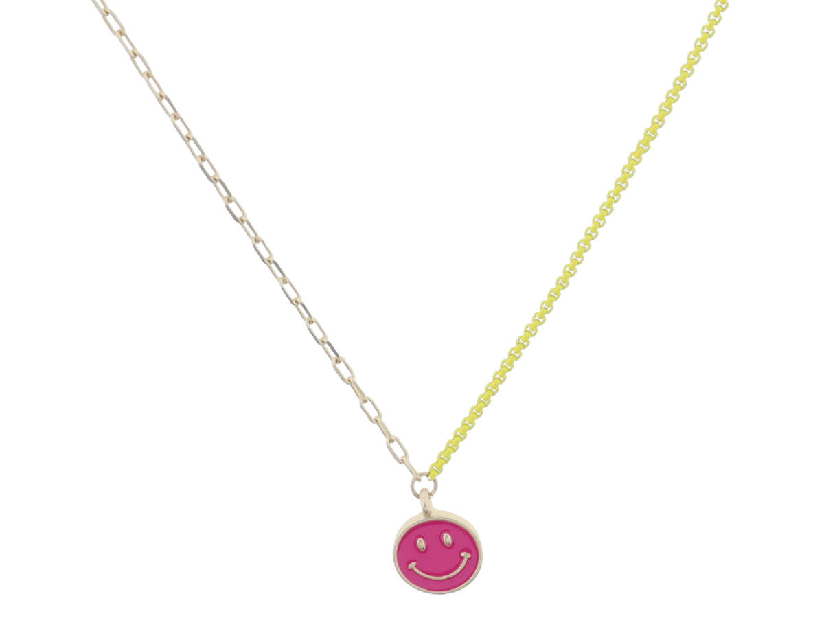 Kids Pink Smiley Necklace
