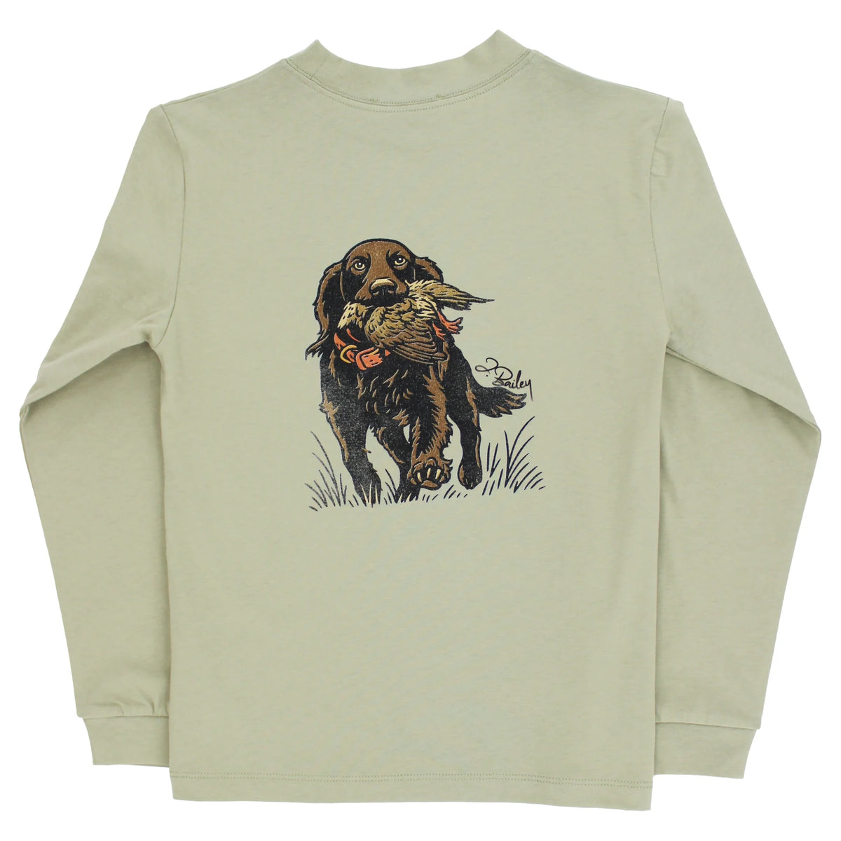 Long Sleeve Logo Tee - Spaniel/Pistachio