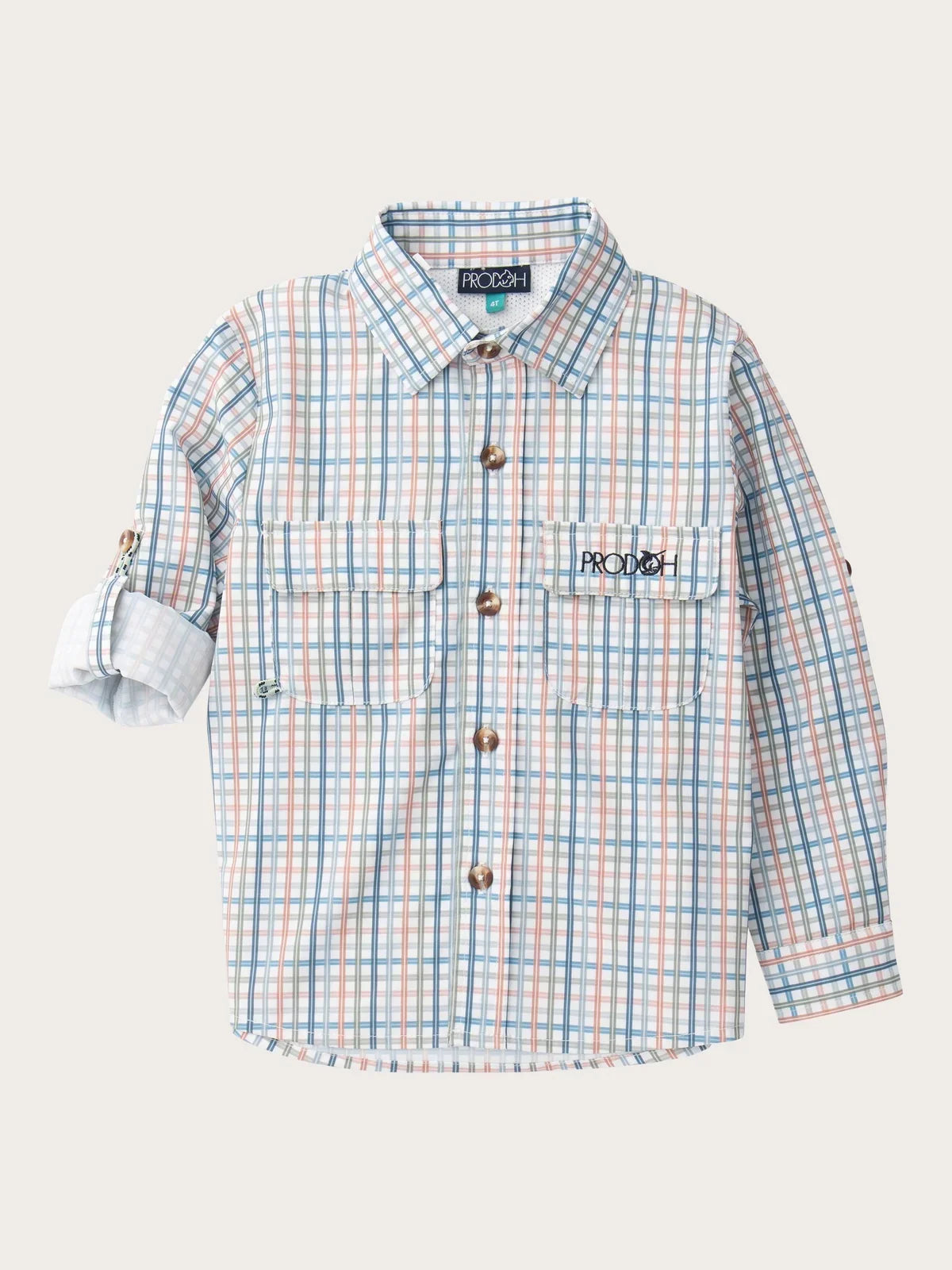 Founders Kids Long Sleeve Fishing Shirt- Arona Sullivans Island Plaid