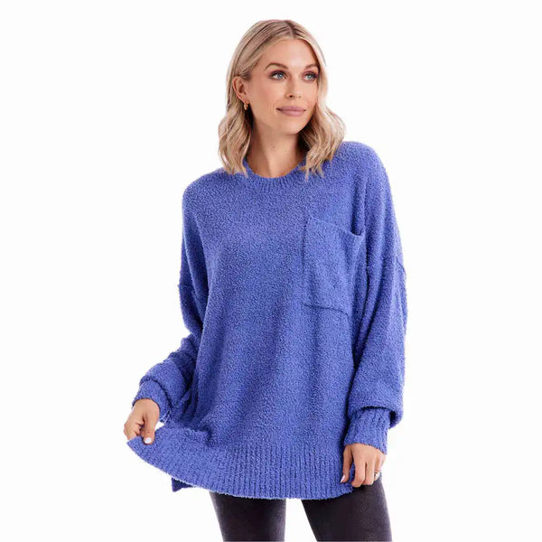 Rome Chenille Sweater- Blue