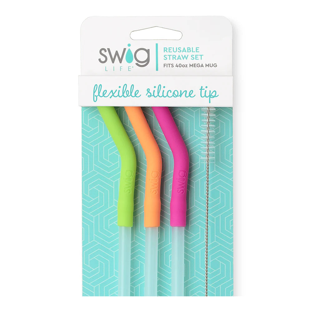 NEON LIME/ORANGE/BERRY Mega Mug Straws