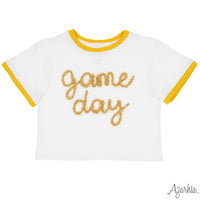 Tinsel Game Day Ringer Boxy Tee- Yellow/Gold
