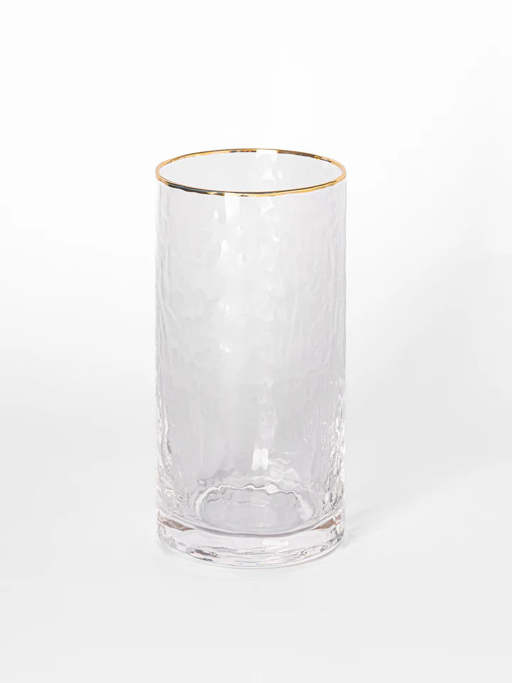 Water Glass / Hammered Clear - Set of 4