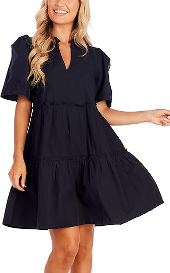 Watson Tiered Dress- Black