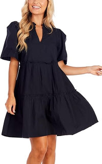 Watson Tiered Dress- Black