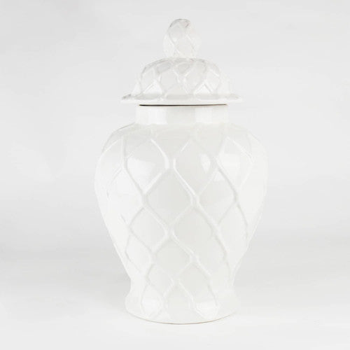 White Textured Ginger Jar