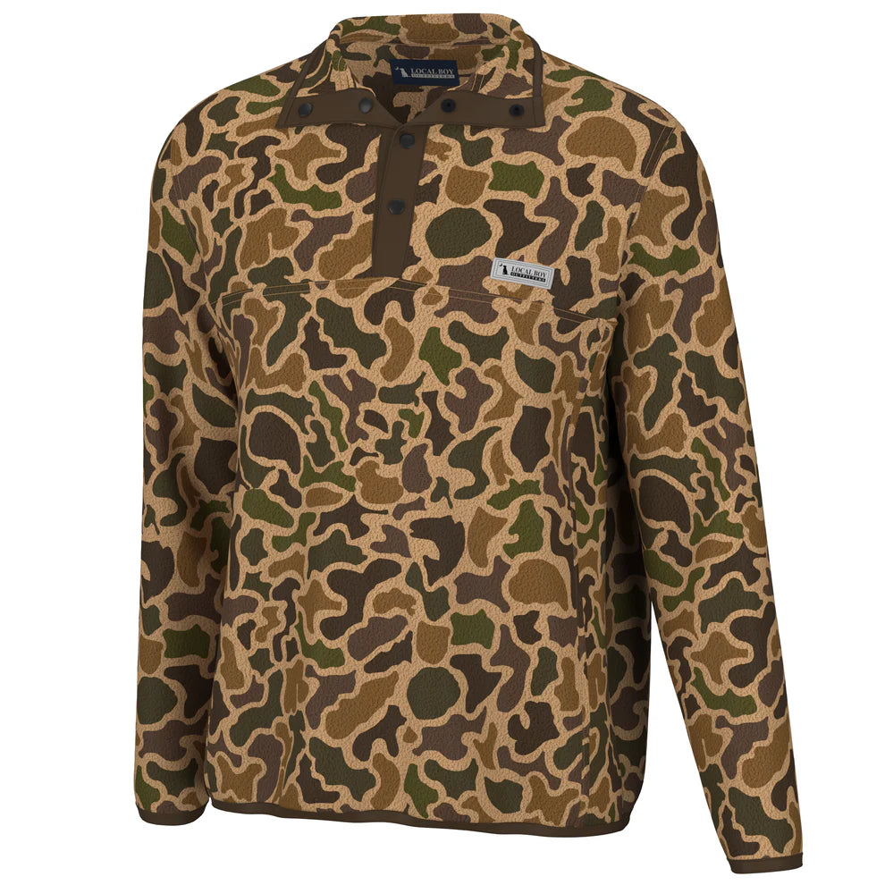 Youth Printed Quarter - Snap - Old School Camo